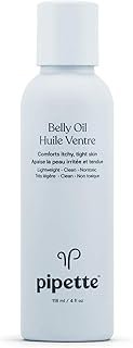 Pipette Belly Oil with Renewable Plant-Derived Squalane - Belly Oil For Pregnancy Stretch Marks, Pre and Postpartum Skincare, 4 fl oz