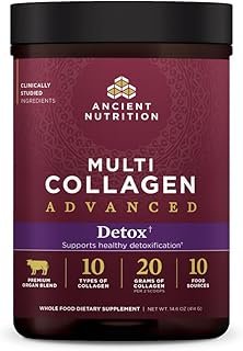 Ancient Nutrition Advanced Multi Collagen Protein Powder Cleanse & Detox, Unflavored, 36 Servings