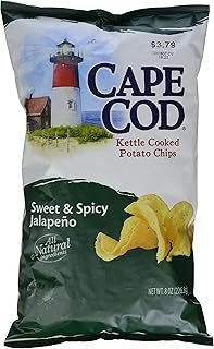 Cape Cod Potato Chips, Sweet & Spicy Jalapeno Kettle Cooked Chips, 8 Ounce