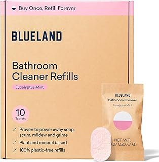 BLUELAND Bathroom Cleaner, 10-Pack Refill, Eucalyptus Mint Scent, Eco-Friendly Cleaning Supplies, 10x 24 Fl oz