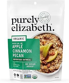 Purely Elizabeth Organic Superfood Oatmeal, Apple Cinnamon Pecan, No Added Sugar, Vegan Friendly, USDA Certified Organic, Gluten Free & Non-GMO, 10 Ounce (Pack of 6)