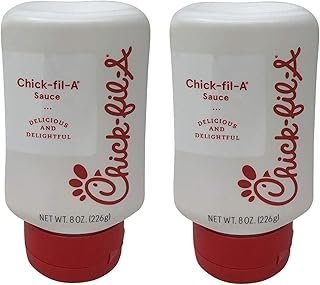 Sauce 8 oz. Squeeze Bottle 2 Pack- Resealable Container for Dipping, Drizzling, and Marinades (Chick-Fil-A)