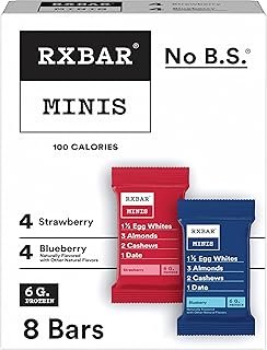 RXBAR Minis Protein Bars, Gluten Free Snacks, Breakfast Snacks, Variety Pack, 7.3oz Box (8 Bars)