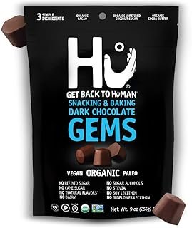 Hu Gems|Organic Dark Chocolate Baking & Snacking, 9 Oz (Pack Of 6)
