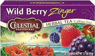 Celestial Seasonings Herbal Tea, Wild Berry Zinger, 20 Count (Pack of 3)