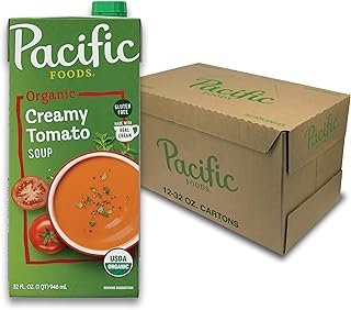 Pacific Foods Organic Creamy Tomato Soup, 32 oz Carton (Pack of 12)