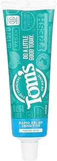 Tom's of Maine Natural Rapid Relief Sensitive Fluoride Free Toothpaste - Fresh Mint, 4 Ounce