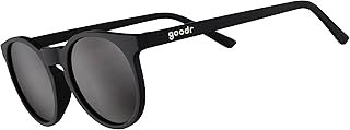 goodr It's Not Black It's Obsidian Polarized Round Sunglasses for Men & Women, Small Sized (Circle G), Solid Frames with Black Mirrored Reflective Lens, UV400 Protection, No Slip, No Bounce