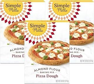 Simple Mills Almond Flour Baking Mix, Cauliflower Pizza Dough - Gluten Free, Vegan, Plant Based, 9.8 Ounce (Pack of 3)