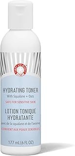 First Aid Beauty Hydrating Toner with Squalane and Oats, Naturual Wild Oat Skin Calming Toner, Helps Reduce Lines & Wrinkles, Safe for Sensitive Skin, Alcohol-Free Balanced Hydration, 6 oz
