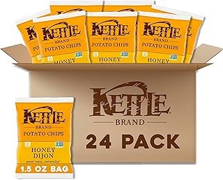 Kettle Brand Potato Chips, Honey Dijon Kettle Chips, Snack Bag, 1.5 Ounce (Pack of 24)