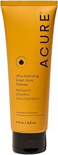 Acure Ultra Hydrating Green Juice Face Cleanser - Superfood Cleanser, Green Face Wash for Women & Men, Clean Skin Formula with Spinach, Blackhead Remover, Pore Scrub, Facial Cleansing Foam - 4 fl oz