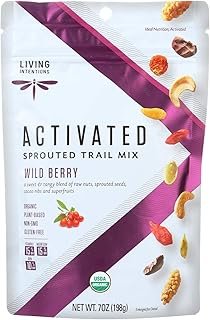 Living Intentions Organic Sprouted Trail Mix - Wild Berry - Case of 6 - 7 oz.