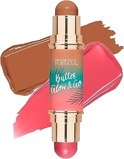 Physicians Formula Butter Glow & Go Multiuse Stick, Ultra-Creamy Radiant Finish Formula with Murumuru Butter, Vegan & Cruelty-Free- Berry Tan