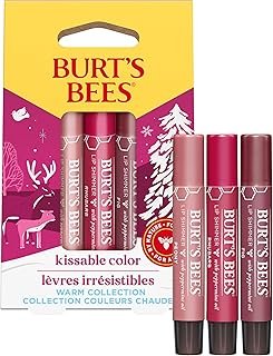 Burt's Bees Lip Shimmer Gift Set, Kissable Color, Warm Collection, 3-Pack, 0.09 oz.