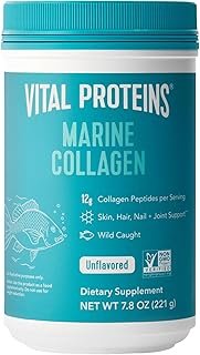 Vital Proteins Marine Collagen Peptides Powder Supplement for Skin Hair Nail Joint - Hydrolyzed Collagen - 12g per Serving - 7.8 oz Canister