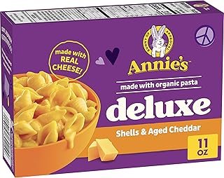 Annie's Homegrown Creamy Deluxe Shells & Real Aged Cheddar Sauce Macaroni, 11 oz, Packaging may vary