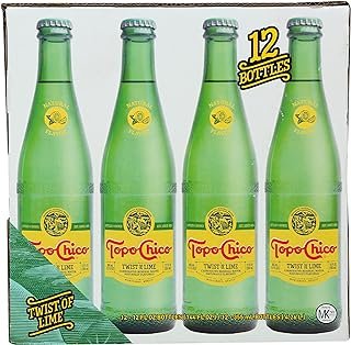 Topo Chico Sparkling Mineral Water, Twist of Lime, 12 Bottles, 144 Fl Oz