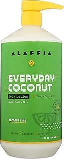 Alaffia Coconut Lime Everyday Body Lotion, Normal To Dry Skin, No Mineral Oil, 32 Fluid Ounces (Pack Of 1)