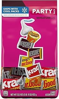 HERSHEY'S and REESE'S Miniatures Assorted Chocolate Candy Party Pack, Halloween Candy, 32.9 oz