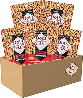 Dot's Homestyle Pretzels 5 Ounce Snack Size Individual Packs Seasoned Pretzel Twists (Original, 5 Ounce (Pack of 10))