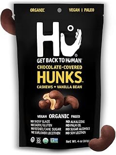 Hunks Vegan Chocolate Covered Cashews With Vanilla Bean | 2 Pack | Non-GMO, Gluten Free, Paleo, Organic Dark Chocolate