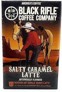 Black Rifle Coffee Company Salty Caramel Latte Single Serve Pods - 12 count - Roasted in the USA - America's Coffee