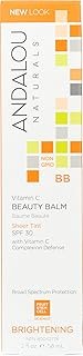 Andalou Naturals BB Vitamin C Beauty Balm, Brightening, SPF 30, Sheer Tint, 2 fl Pack of 1