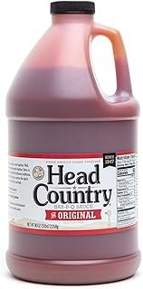 Head Country Bar-B-Q Sauce, Original Soy Free, Gluten Free Barbecue Sauce With No Added Preservatives Sweet & Savory Championship BBQ Sauce For Chicken, Pork, Ribs & Burgers 80 Ounce, Pack of 6
