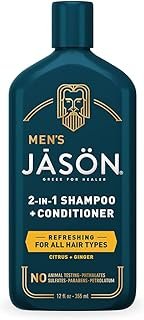 JASON Men's Refreshing 2-in-1 Shampoo and Conditioner, 12 oz