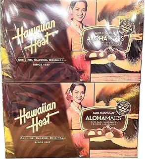 Hawaiian Host Dark Chocolate Alohamacs,12 Ounce Box, 2 Pack (24 Total Ounces; 48 Total Pieces)