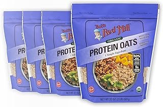 Bob's Red Mill Organic Gluten Free Protein Oats, 32oz (Pack of 4) - 9g/Serving, Non GMO, Whole Grain, Plant Based Protein, Vegan, Kosher