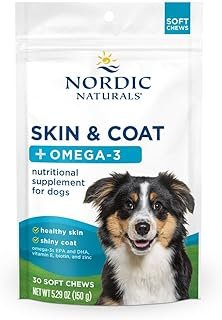 Nordic Naturals Pet Skin & Coat Soft Chews with Omega-3-30 Pork Bone Broth Flavored Soft Chews - Nutritional Support for Healthy Skin & a Soft and Shiny Coat - Non-GMO and IFOS Certified