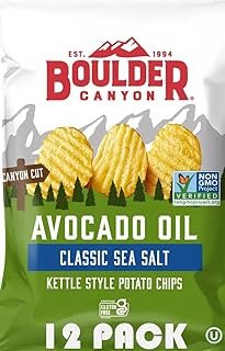 Boulder Canyon | Avocado Oil Classic Sea Salt | Kettle Style Potato Chips| 1.5 Ounce | Pack of 12 Bundled by SUPERDEALS with Mystery Bonus Gift