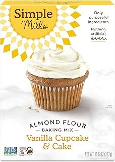 Simple Mills Almond Flour Mix, Vanilla Cupcake & Cake, 11.5 oz (PACKAGING MAY VARY)