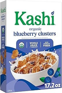 Kashi Breakfast Cereal, Organic, Whole Grain, Blueberry Clusters, 17.2oz Box (1 Box)