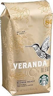 Starbucks Veranda Blend Whole Bean Coffee, 96 Oz, Pack of 6