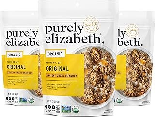 Purely Elizabeth Organic Original, Ancient Grain Granola, Gluten-Free, Non-GMO (3 Ct, 12oz Bags)