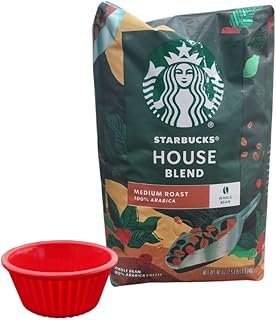 KING BUY BOX Cup 1 PCS Bundle with Starbucks House Blend, 100% Arabica, Whole Bean Coffee, Medium Roast, (1 Pack, 40 oz) - 2 Items