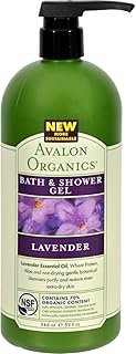 Avalon Organics Therapeutic Bath & Shower Gel, Lavender 32 oz (4 pack)