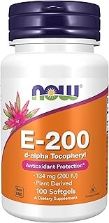 NOW Foods Supplements, Vitamin E-200 IU, D-Alpha Tocopheryl, Antioxidant Protection*, 100 Softgels