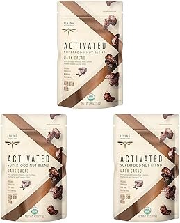 Living Intentions Sprouted Organic Nut Blend– Dark Cacao– NonGMO – Gluten Free – Vegan – Paleo – Kosher – 4 Ounce Unit (Pack of 3)