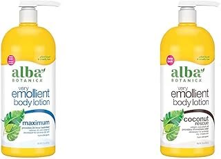 Alba Botanica Very Emollient Body Lotion, Maximum Dry Skin Formula, 32 Oz & Very Emollient Body Lotion, Coconut Rescue, 32 Oz