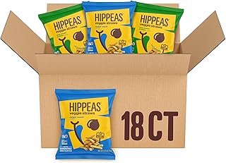HIPPEAS Veggie Straws, Variety Pack: Sour Cream & Onion, Rockin’ Ranch, 0.75 Ounce (Pack of 18), 2g Protein, 1g Fiber, Vegan, Gluten-Free, Crunchy, Plant Protein Snacks