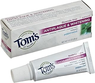 Tom's of Maine Fluoride Free Antiplaque & Whitening Toothpaste - Peppermint, 1 Ounce