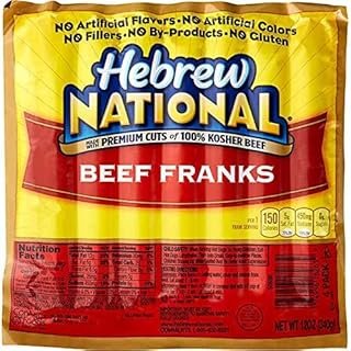 Hebrew National Beef Franks, 12 Oz - Pack of 4