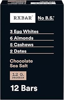 RXBAR Protein Bars, Protein Snack, Snack Bars, Chocolate Sea Salt, 22oz Box (12 Bars)