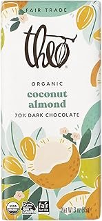 THEO Chocolate Limited Edition Spring Coconut Almond Organic Dark Chocolate Bar, 70% Cacao, 6 Pack | Vegan, Fair Trade