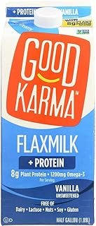 Good Karma Foods Protein Vanilla Unsweetened Flaxmilk, 64 Fluid Ounce -- 6 per case.