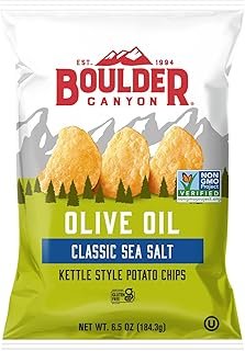 Boulder Canyon Olive Oil Kettle Chips, Classic Sea Salt, 6.5 oz